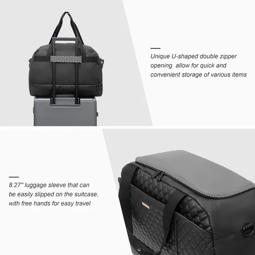Miniatura 5 de EVERFUN Bolsa de gimnasio para hombres y mujeres, bolsa de lona con compartimento para zapatos y bolsillo húmedo para viajes, deportes, boxeo
