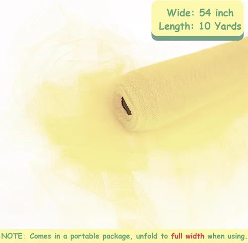 Miniatura 4 de Rollos de tela de tul, 54 pulgadas por 10 yardas (30 pies), cinta de tul para decoración de fiestas de boda, rollo de tela transparente en bobina