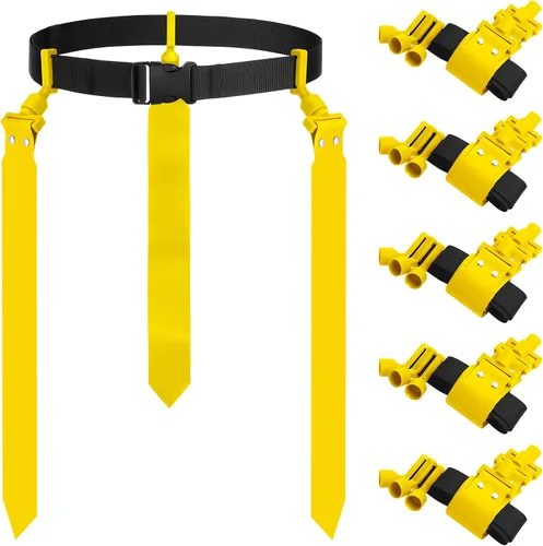 Miniatura 18 de Junkin 6/10 jugadores bandera fútbol conjuntos ajustables cinturones de fútbol y banderas para jóvenes, adolescentes, niños, adultos, jugadores