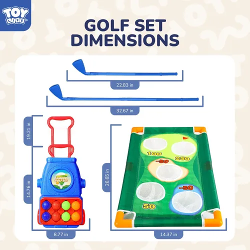 Miniatura 5 de TOY Life Set de palos de golf para niños, juego de golf para niños pequeños de 3 a 5 años, juego de golf para niños de 5 a 8 años, juguetes de golf