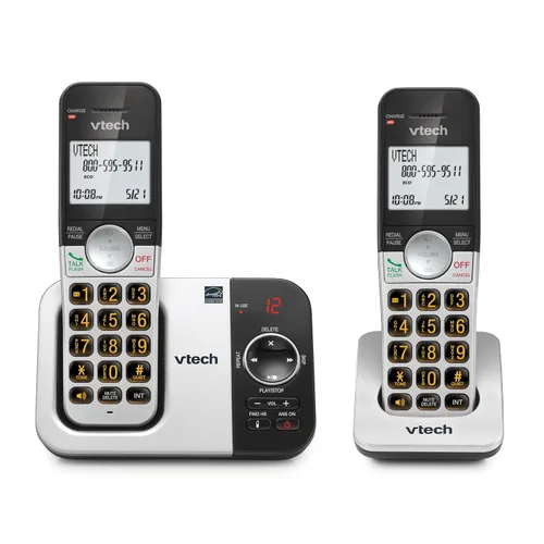Miniatura 19 de VTech Teléfono inalámbrico de 3 auriculares con contestador, con pantalla grande y grandes botones de identificación de llamadas, altavoz