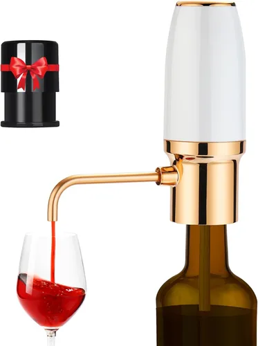 Miniatura 13 de BLUBYEES Aireador eléctrico de vino, máquina dispensadora de vino portátil de un solo botón y decantador de vino, filtro automático