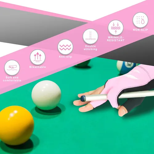 Miniatura 5 de ANIMSWORD Guantes de billar transpirables y cómodos que se adaptan a la mano izquierda o derecha, 3 dedos para guantes deportivos de Snooker Cue.