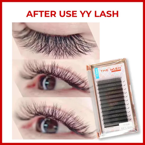 Miniatura 8 de THE LASH SUPPLY YY - Extensiones de pestañas híbridas profesionales, rizo C/D, 0.354-0.591 in de longitud, 0.07 de grosor, pestañas postizas negras