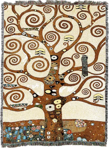 Miniatura 3 de Pure Country Weavers Manta Stoclet Frieze por Tree of Life - Gustav Klimt - Tapiz de regalo de bellas artes tejidas de algodón, fabricado