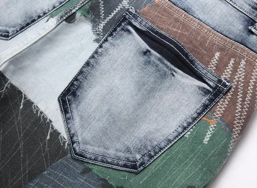 Miniatura 191 de Enrica Pantalones vaqueros estampados casuales para hombre