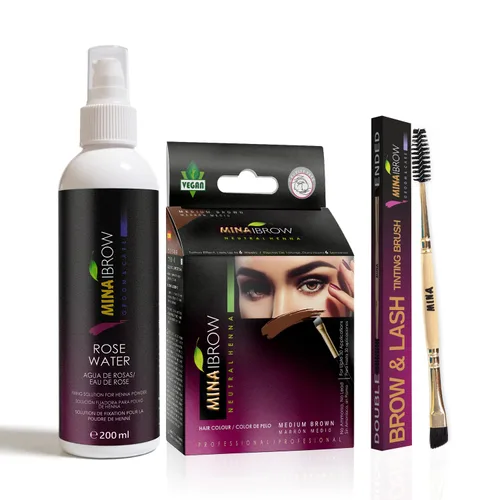 Miniatura 40 de MINA iBrow Kit de Color de Henna Profesional para Cabello con Paquete Combinado de Pincel Cubre Cabello Canoso - Dura hasta 6 semanas Sin