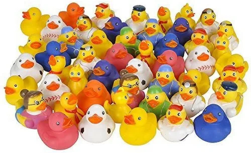 Rhode Island - Novedades 2 pulgadas, patitos de goma surtidos, 50 piezas por pedido