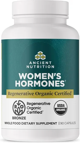 Miniatura 8 de Ancient Nutrition Cápsulas cerebrales enfocadas certificadas orgánicas regenerativas, hechas con hoja de ginkgo, melena de león para ayudar a