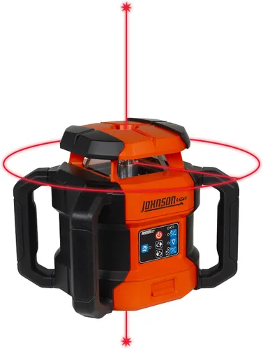 Miniatura 3 de Johnson Level & Tool JRT300-RDHV-K Kit de láser rotativo autonivelante rojo de doble pendiente, rango de 4,000 pies, estuche de transporte