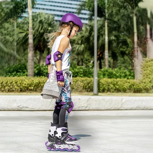 Miniatura 7 de Patines en línea ajustables para niñas y niños principiantes, patines en línea con ruedas iluminadas para niños y jóvenes para deportes
