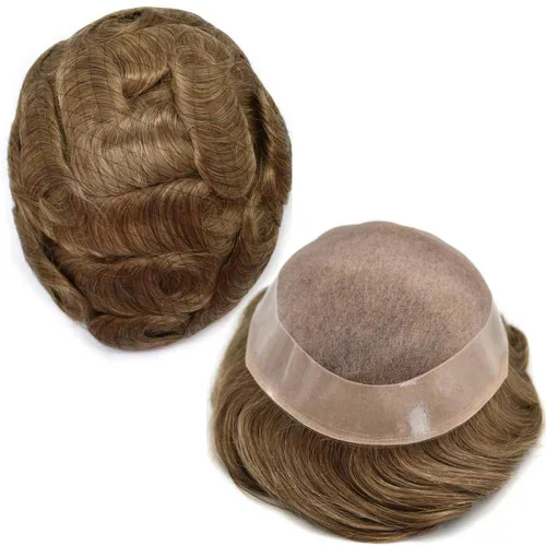 Miniatura 18 de Toupee - Sistema de cabello humano de repuesto para hombre, postizo fino monofilamento de piel de polietileno duradero alrededor de monofilamento