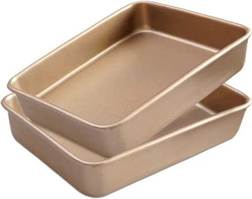 Miniatura 8 de Paquete de 2 bandejas para hornear de 11 pulgadas, bandeja para hornear de tamaño profundo antiadherente, bandeja para galletas, brownies, pasteles