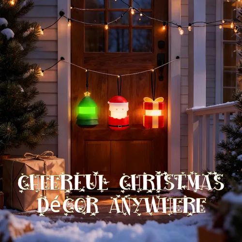 Miniatura 8 de Paquete de 3 faroles para árbol de Navidad de EverBrite para regalo de Navidad, 5 modos de luz, regalos de decoración navideña para mujeres
