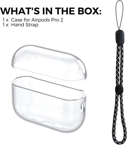 Miniatura 7 de AhaStyle Funda transparente para Airpods Pro 2 (2023/2022), fundas protectoras de TPU suave vienen con correa de mano compatible con Apple AirPods