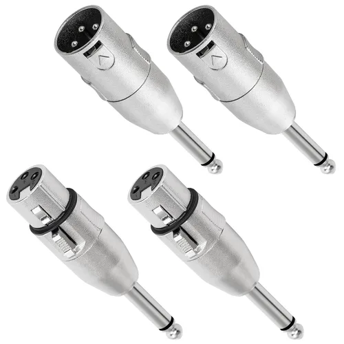 Miniatura 8 de Adaptador TRS de 1/4" a XLR 2 paquete - Adaptadores XLR macho y hembra de 6.35mm 1/4