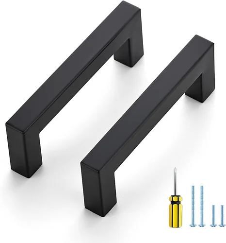 Miniatura 15 de Ravinte Paquete de 5 tiradores cuadrados de gabinete de 2-1/2 pulgadas, manijas negras para gabinetes de cocina, accesorios de cocina negros mate