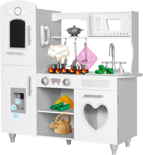 Miniatura 10 de TaoHFE Cocina de Juguete, Juego de Cocina Rosa para Niñas, Juego de Cocina para Niños de 6 a 8 Años, Regalo Juego de Cocina para Niños de 3+ Años
