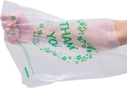 Miniatura 4 de LazyMe Thank You - Bolsas para camisetas de plástico blancas con asas, tamaño estándar de supermercado, 12 x 20 pulgadas (100 unidades)