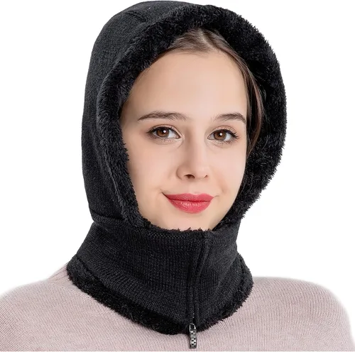 Miniatura 2 de QUEBEAR Pasamontañas para hombre y mujer con capucha de forro polar para ciclismo esquí máscara de invierno