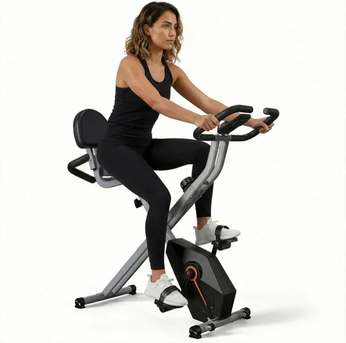 Miniatura 13 de USLIM Bicicleta de Ejercicio Plegable Bicicletas Estáticas para el Hogar, Bicicleta de Entrenamiento Interior 5 EN 1, Bicicleta de Ciclismo