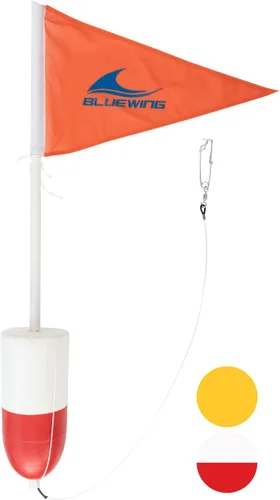 Miniatura 8 de BLUEWING Boya de pez espada boya de caída profunda, boya de atún, boya de tiburón, 1 unidad, bandera flotante de boya con clip de línea larga