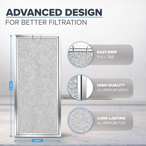 Miniatura 4 de Filtro de grasa para microondas compatible con microondas Whirlpool y GE, paquete de 2 unidades de aproximadamente 13 x 6 pulgadas