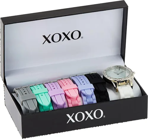 Miniatura 6 de XOXO XO9069 Reloj en tono plateado con siete bandas intercambiables para mujer