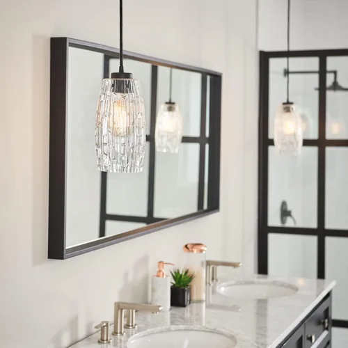 Miniatura 4 de Capital Lighting 328611BI-450 Dosey Art Deco - Mini colgante de cristal en relieve, 1 luz de 100 vatios, 11 pulgadas de alto x 5 pulgadas de ancho