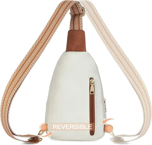 Miniatura 25 de Telena Riñonera pequeña para mujer, de cuero, cangureras, bolsa de pecho para mujer