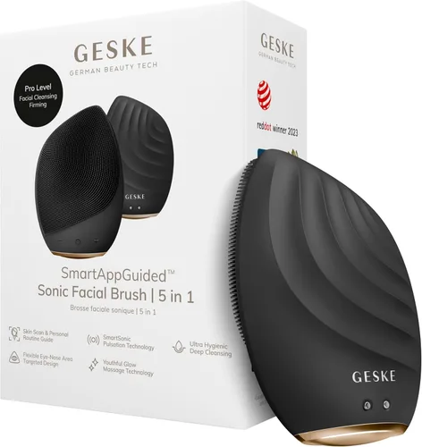 Miniatura 11 de GESKE SmartAppGuided™ Cepillo facial sónico 5 en 1 Cepillo de limpieza facial eléctrico vibratorio Cepillo de silicona suave Limpiador facial