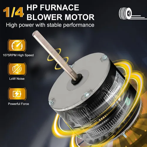 Miniatura 2 de Motor de condensador W51-14CJA1-02, 1/4HP, 1075RPM, motor de ventilador de condensador estándar OEM 208/230V con condensador de metal