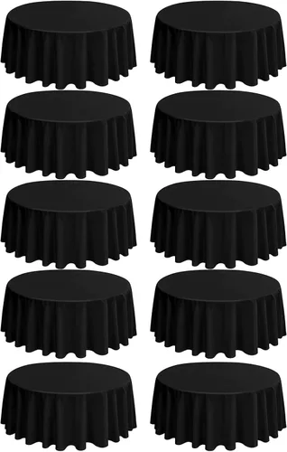 Miniatura 129 de Paquete de 10 manteles de poliéster de 60 x 102 pulgadas, manteles de poliéster beige para mesas rectangulares de 6 pies, resistentes a las manchas