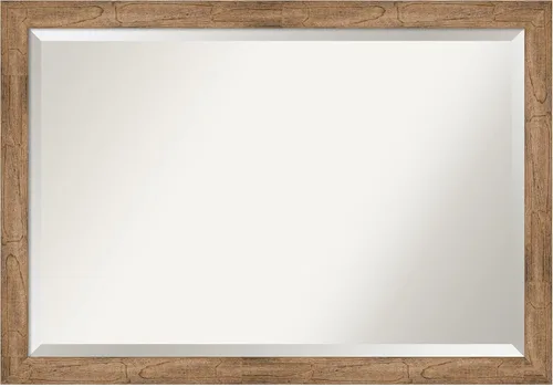 Miniatura 10 de Amanti Art Espejo de baño de madera, espejo de pared estrecho marrón búho para usar como espejo de tocador de baño sobre el fregadero