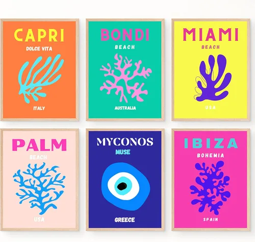 Miniatura 11 de Arte estético de pared de Matisse en tonos pastel, póster danés rosa y azul, decoración de pared inspiradora para mujeres, adolescentes y niñas