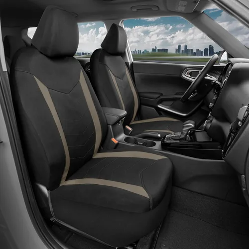 Miniatura 3 de Motor Trend SpillGuard 2 Fundas de Asiento Beige para Automóviles y Fundas de Asiento para Camiones - Forro de Neopreno Fundas de Asiento
