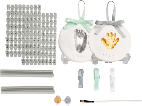 Miniatura 16 de Kit de huellas de bebé o huellas de Pearhead, mi primer adorno de Navidad, recuerdo de arcilla DIY, regalo para padres nuevos y futuros, 3 cintas