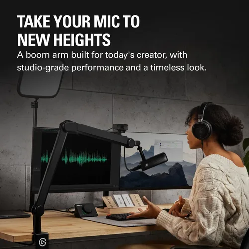 Miniatura 2 de Brazo Micrófono Elgato Wave – Brazo de Pluma de Estudio para Transmisión y Podcasting, con Canales para Cables, Abrazadera de Escritorio, Extensión