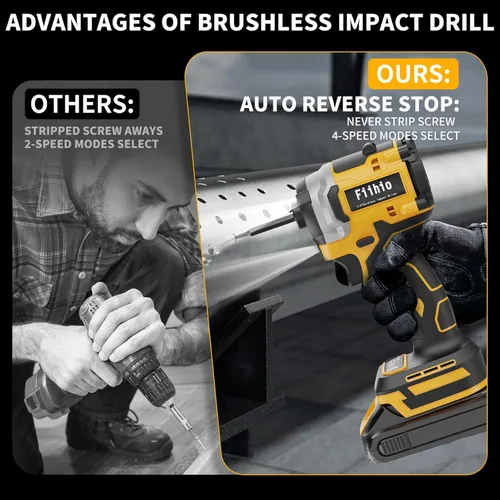 Miniatura 7 de Destornillador de impacto inalámbrico compatible con batería Dewalt de 20 V/60 V máximo, mandril hexagonal de 1/4 de pulgada con 2500 en libras, 4