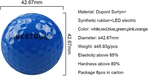 Miniatura 3 de Crestgolf Glow in The Dark Golf Balls with Glow Tees, Super Bright Light Up LED Balls with 12-Minute Reset Timer, Fun Gift for Men and Women