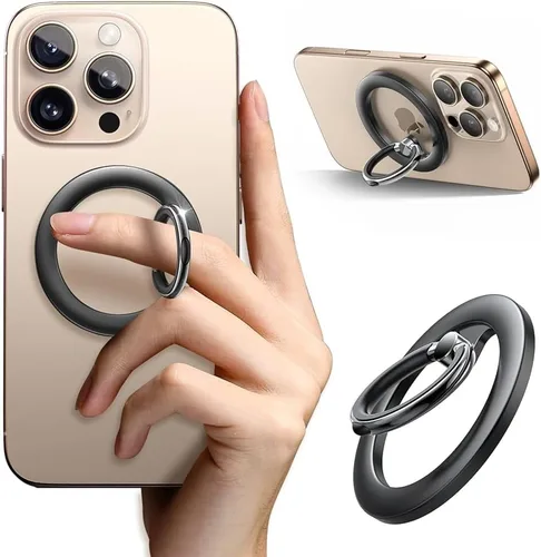 LISEN para soporte de agarre de teléfono Magsafe, soporte de anillo magnético de rotación 360°, anillo magnético para soporte de estuche de