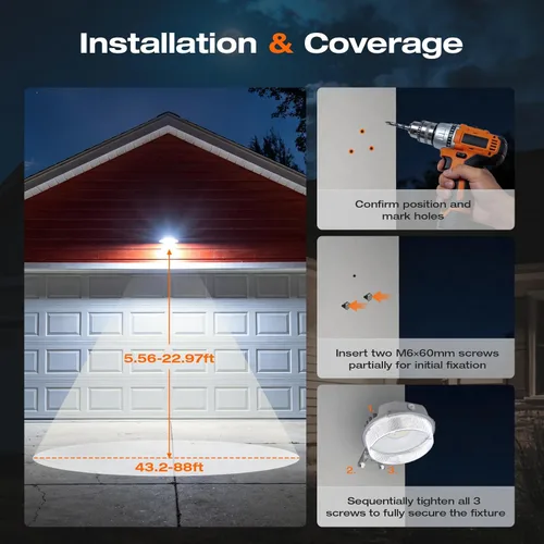 Miniatura 6 de Sylvania - Luz LED de granero, iluminación exterior del atardecer al amanecer con fotocélula, luces de seguridad, 4200 LMS, 40W, 50,000 horas, 80