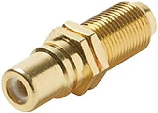 F A RCA hembra acoplador banda de color blanco placa de oro adaptador, conector Inserta placa de pared Coaxial a RCA enchufe hembra jack de 1