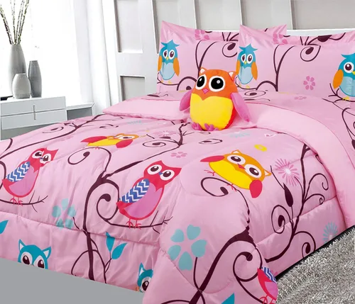 Miniatura 10 de LinenTopia Juego de ropa de cama Queen de 8 piezas para niñas, cama en una bolsa, juego de edredón para niños con sábanas de cama, funda