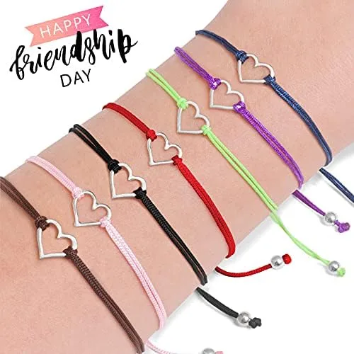 Miniatura 7 de Claudia Lira Joyas clásico azul para mujer pulsera de amistad pequeña hecha a mano de plata de ley abierta en forma de corazón cordón ajustable