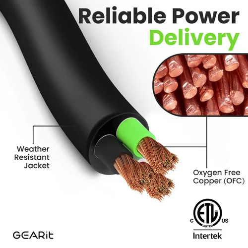 Miniatura 3 de GEARit Cable de alimentación portátil 10/3 10 AWG (100 pies - 3 conductores) SJOOW 300V calibre 10 cable eléctrico para derivaciones de motor, luces