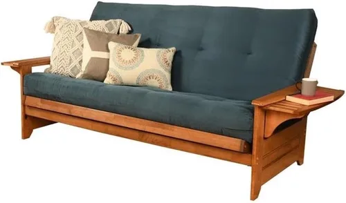 Miniatura 5 de Kodiak Furniture Colchón de futón de resorte de 8 pulgadas, tamaño matrimonial, colchón para sofá cama, lino aguamarina, marco no incluido