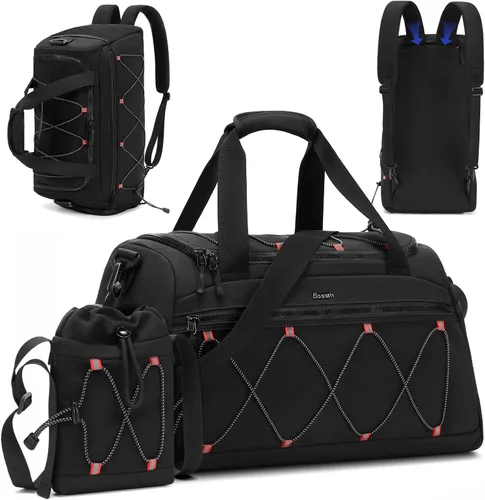 Bolsa de gimnasio para mujer, bolsa de viaje deportiva de 40 L, mochila de gimnasio con compartimento para zapatos, bolsa de mano para fines de