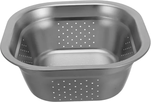 Miniatura 10 de VOSAREA Lavabo cuadrado de acero inoxidable, colador de metal, colador cuadrado de gran capacidad, para frutas, cocina, lavado de verduras