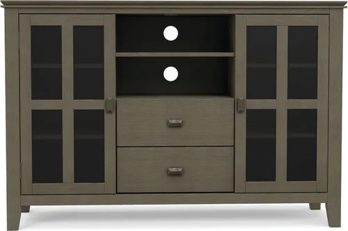Miniatura 5 de SIMPLIHOME Artisan Mueble para TV de madera maciza de 53 pulgadas de ancho estilo transicional en gris Farmhouse para televisores de hasta 60